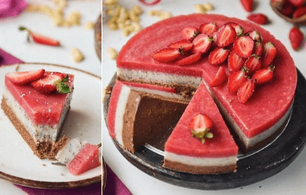 Przepis fitness: Wegańskie ciasto truskawkowe bez pieczenia