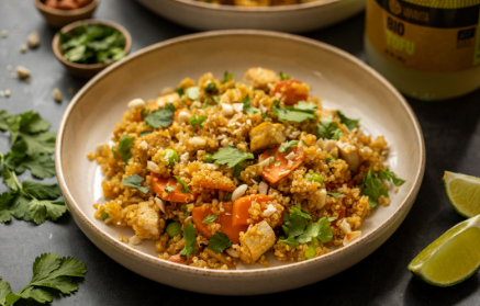 Przepis fitness: Stir-fry z komosą ryżową, tofu i orzeszkami ziemnymi